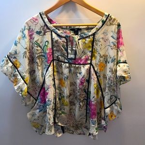 Sheer floral flowy blouse